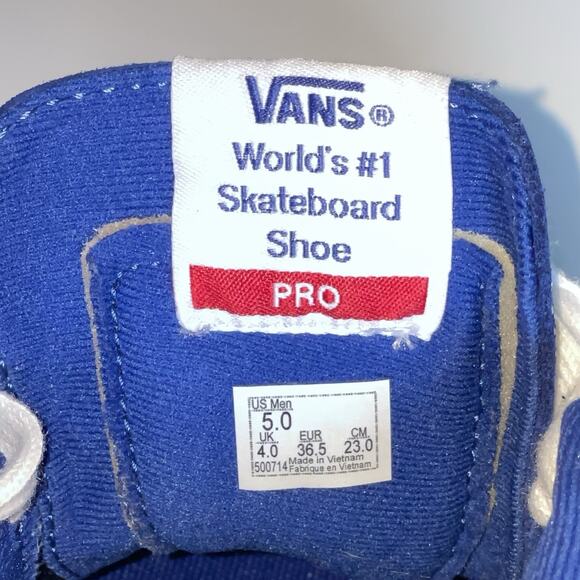 VANS Sk8-Hi Shoe Sneaker Royal Blue High Top Mens 5 Women’s 6.5 Skater EUC - Picture 5 of 8